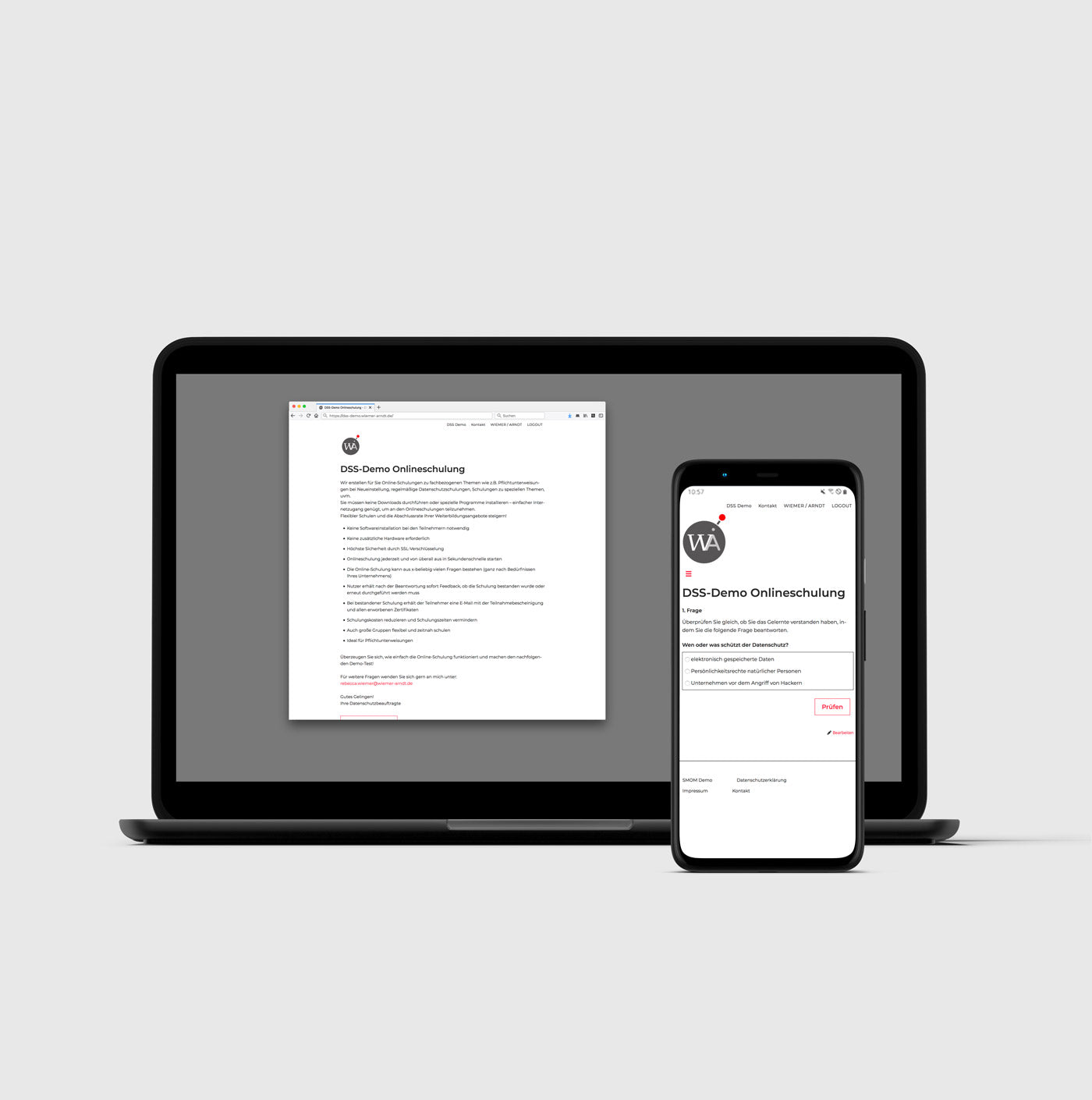 Vorschau für die Datenschutz Online Schulung für Mitarbeiter in Industrie und Handel