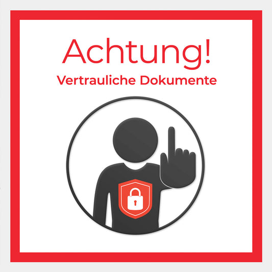 Vertrauliche Daten (Aufkleber) | Datenschutzzeichen für Mitarbeiterinformation