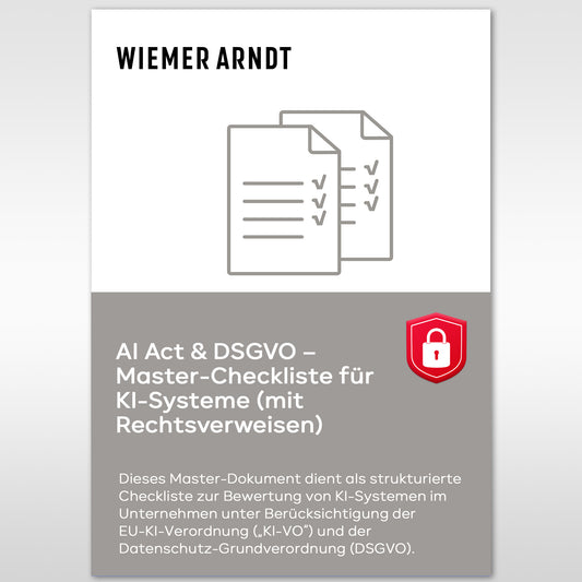 AI Act & DSGVO – Master-Checkliste für KI-Systeme (mit Rechtsverweisen)