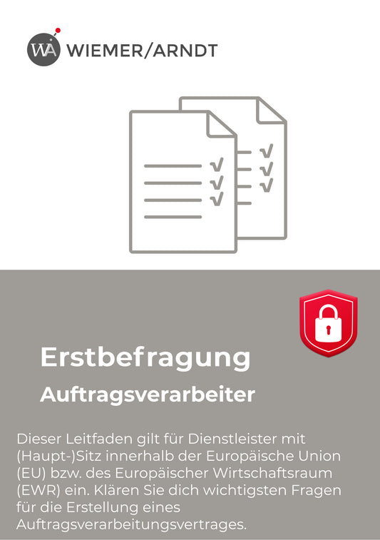 Leitfaden Erstbefragung Auftragsverarbeiter