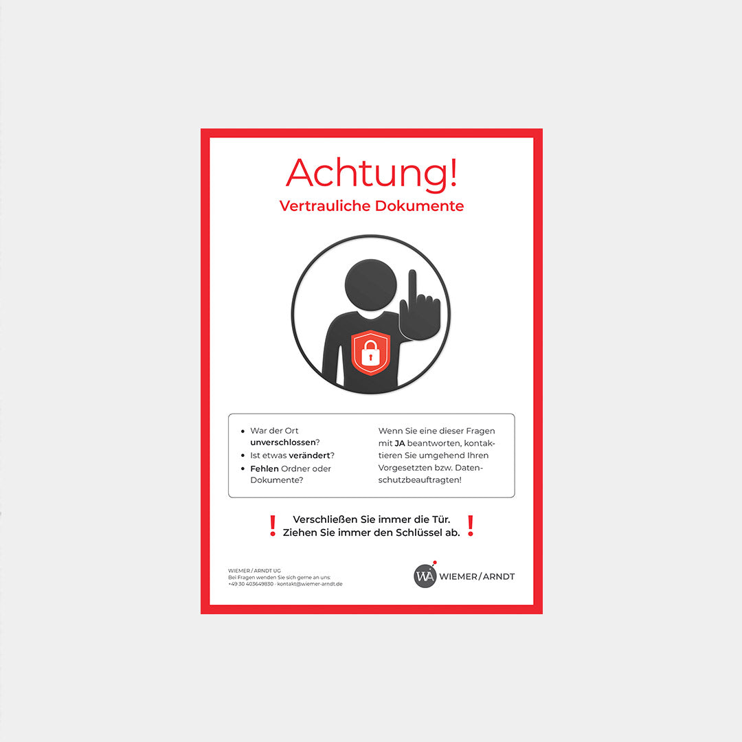 Vertrauliche Daten | Datenschutzzeichen für Mitarbeiterinformation (Aufkleber)