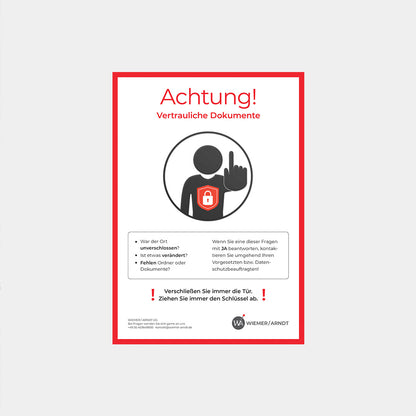 Vertrauliche Daten | Datenschutzzeichen für Mitarbeiterinformation (Aufkleber)